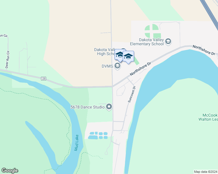 map of restaurants, bars, coffee shops, grocery stores, and more near 1150 Northshore Drive in North Sioux City