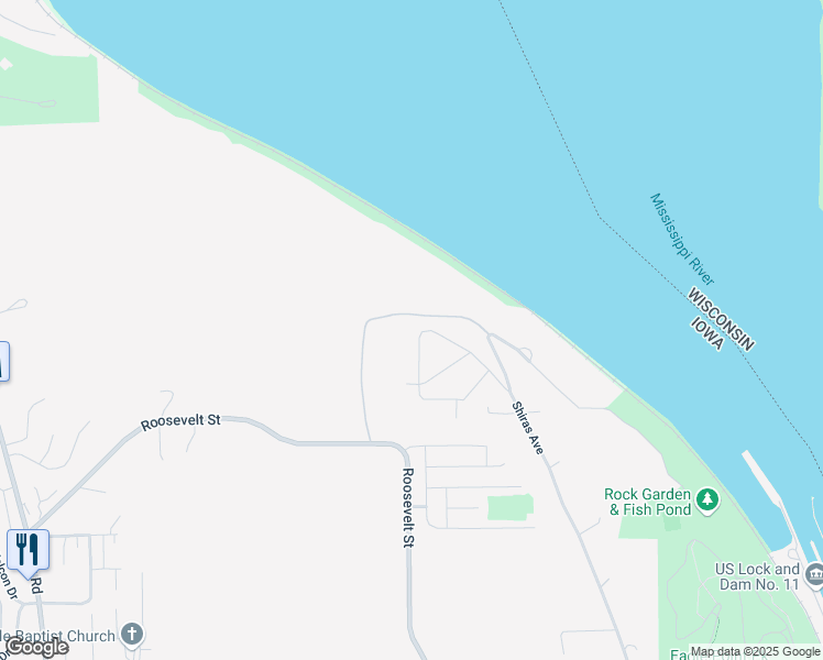 map of restaurants, bars, coffee shops, grocery stores, and more near 3280 Cider Ridge in Dubuque