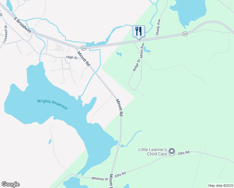 map of restaurants, bars, coffee shops, grocery stores, and more near 184 Minott Road in Gardner