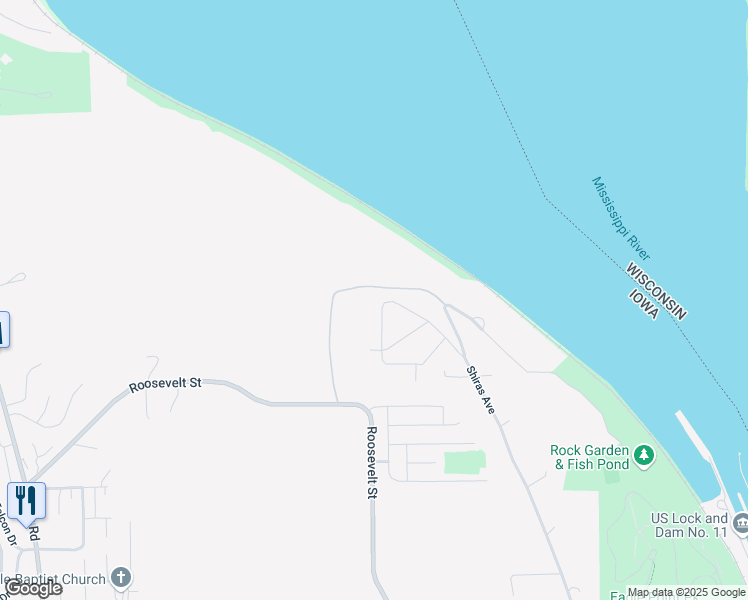 map of restaurants, bars, coffee shops, grocery stores, and more near 3280 Cider Ridge in Dubuque