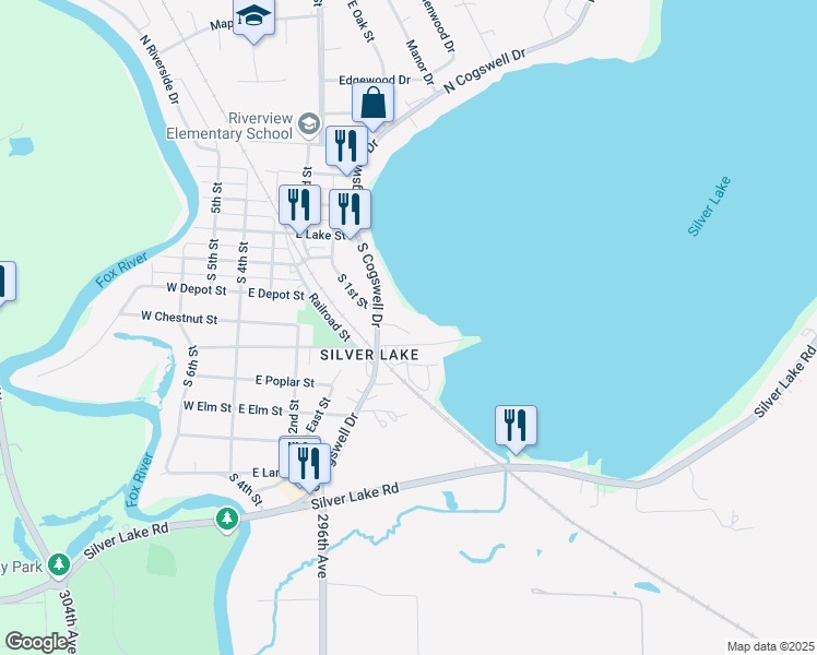 map of restaurants, bars, coffee shops, grocery stores, and more near 312 South Cogswell Drive in Silver Lake