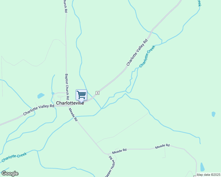 map of restaurants, bars, coffee shops, grocery stores, and more near 716 Charlotte Valley Road in Charlotteville