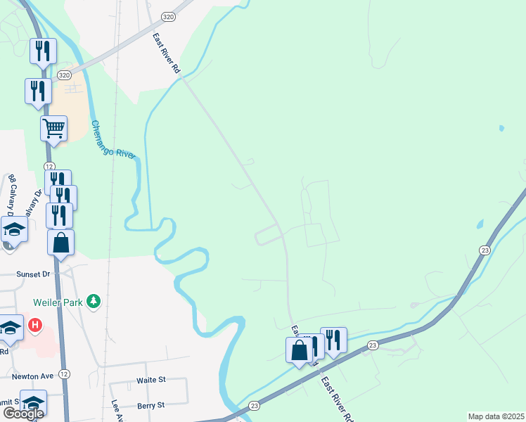 map of restaurants, bars, coffee shops, grocery stores, and more near 6137 County Road 32 in Norwich