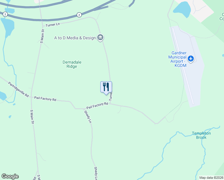 map of restaurants, bars, coffee shops, grocery stores, and more near 194 Turner Lane in Templeton