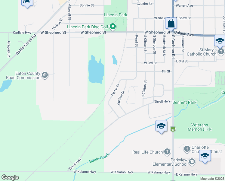 map of restaurants, bars, coffee shops, grocery stores, and more near 1212 Porter Drive in Charlotte