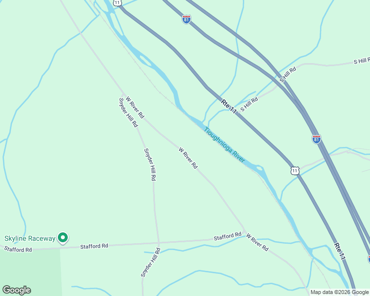 map of restaurants, bars, coffee shops, grocery stores, and more near 2872 West River Road in Cortland