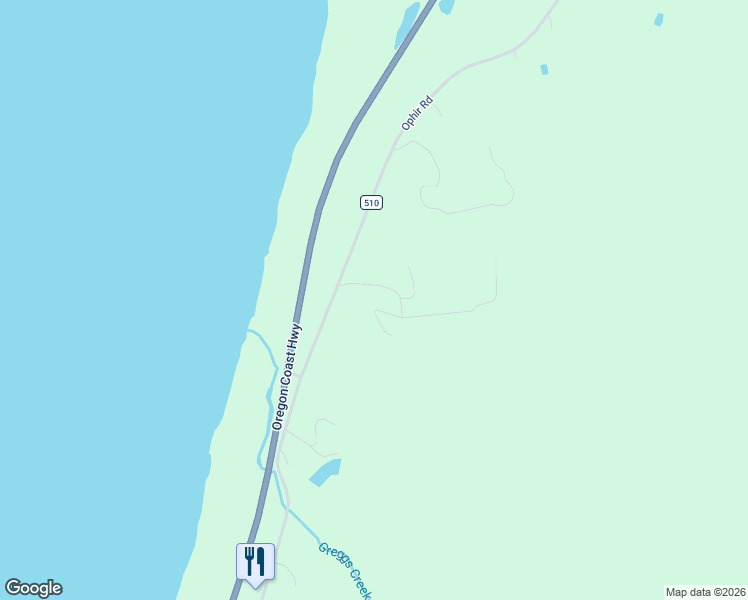 map of restaurants, bars, coffee shops, grocery stores, and more near 34532 Mutts Way in Gold Beach