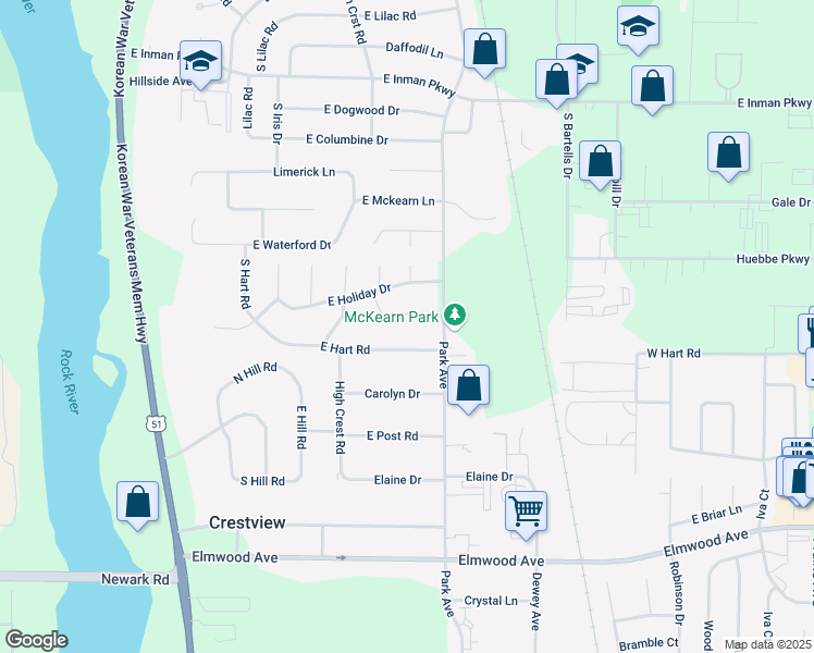 map of restaurants, bars, coffee shops, grocery stores, and more near 846 Nakoma Ct in Beloit
