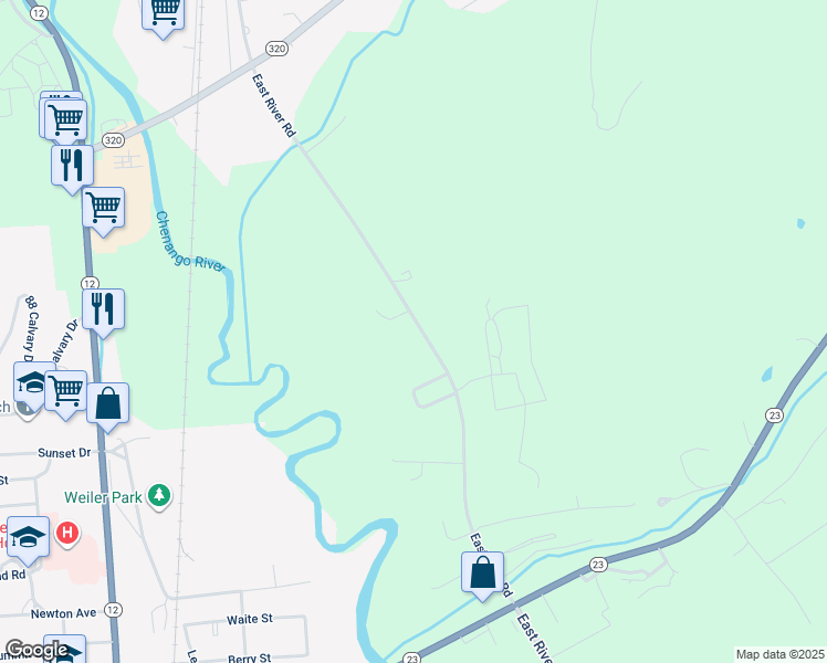 map of restaurants, bars, coffee shops, grocery stores, and more near 6137 County Road 32 in Norwich