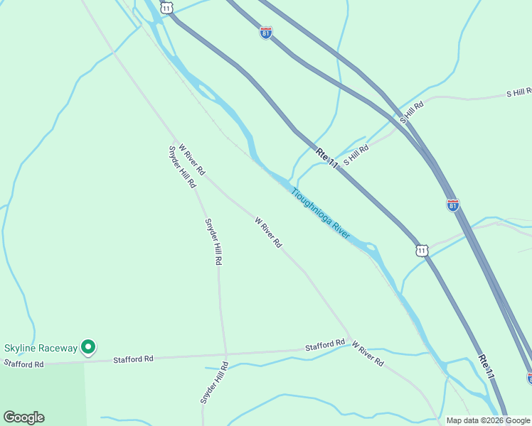 map of restaurants, bars, coffee shops, grocery stores, and more near 2872 West River Road in Cortland