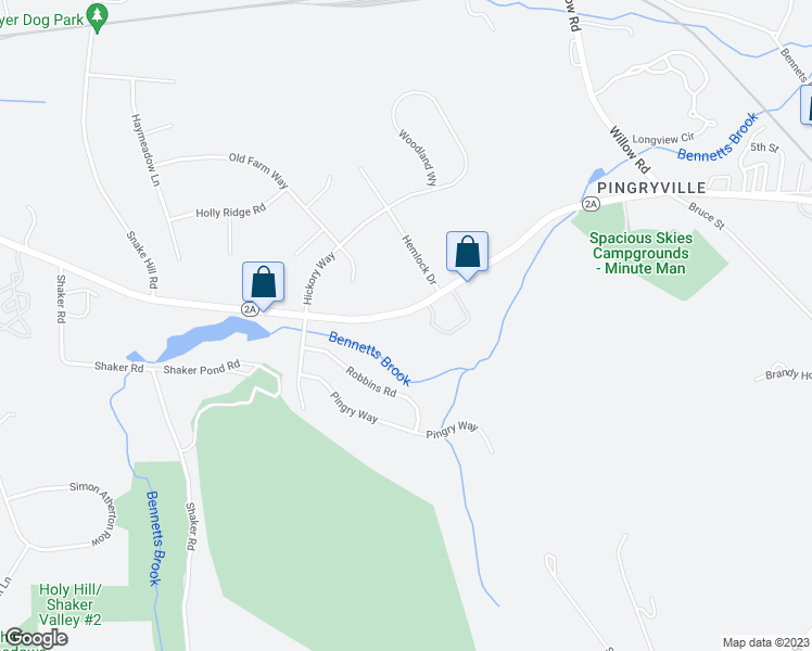 map of restaurants, bars, coffee shops, grocery stores, and more near 117 Littleton Road in Ayer
