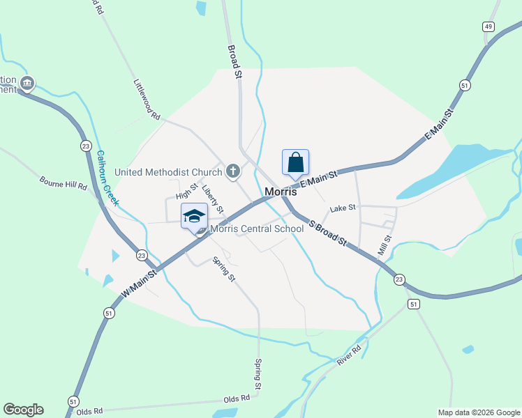 map of restaurants, bars, coffee shops, grocery stores, and more near 11-25 Grove Street in Morris