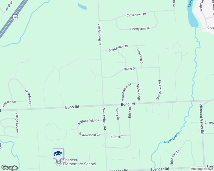 map of restaurants, bars, coffee shops, grocery stores, and more near 3885 Van Amberg Road in Brighton
