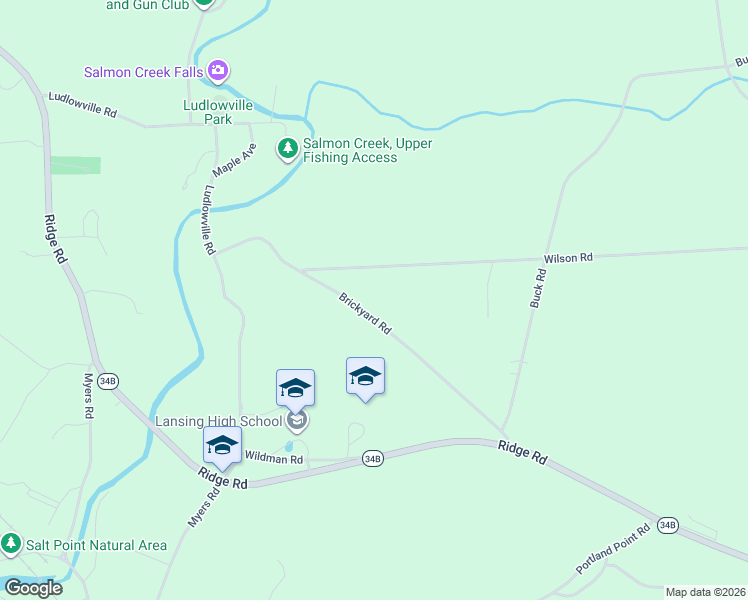 map of restaurants, bars, coffee shops, grocery stores, and more near 1-135 County Road 159 in Lansing