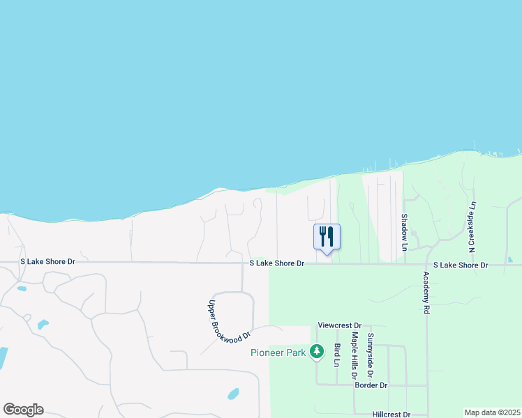 map of restaurants, bars, coffee shops, grocery stores, and more near 1250 South Lake Shore Drive in Fontana-on-Geneva Lake