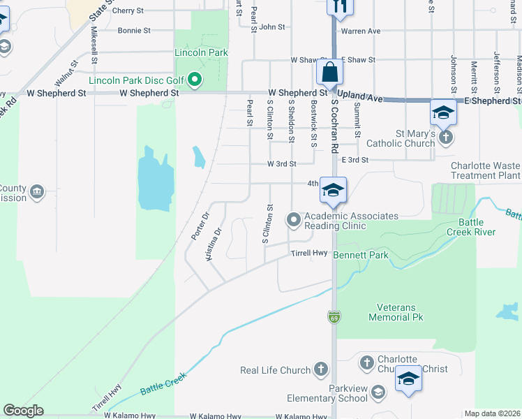 map of restaurants, bars, coffee shops, grocery stores, and more near 1209 South Clinton Street in Charlotte