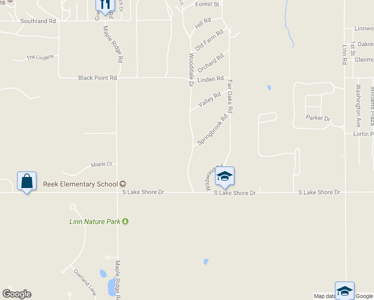 map of restaurants, bars, coffee shops, grocery stores, and more near N1581 Wooddale Drive in Lake Geneva