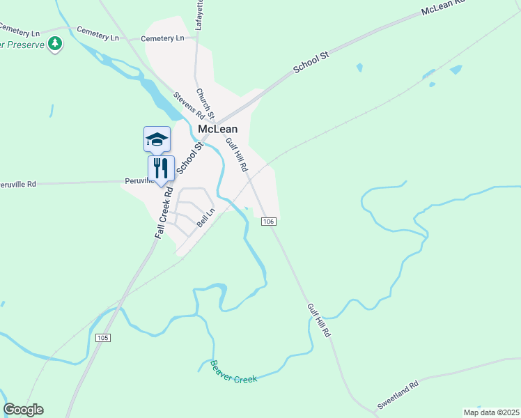 map of restaurants, bars, coffee shops, grocery stores, and more near 63-81 Gulf Hill Road in Freeville