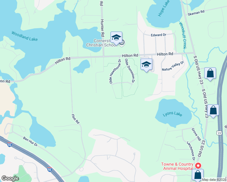 map of restaurants, bars, coffee shops, grocery stores, and more near 9490 Prince William Court in Brighton