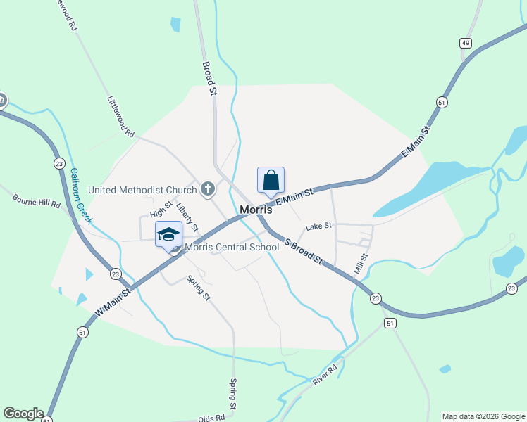 map of restaurants, bars, coffee shops, grocery stores, and more near in Morris