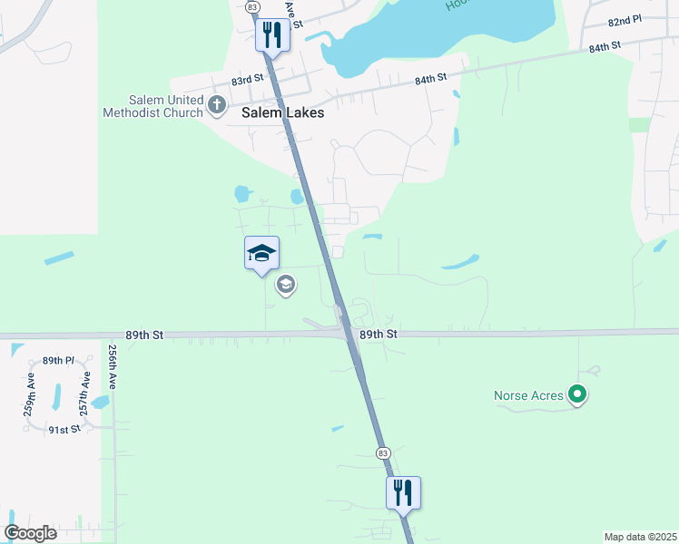 map of restaurants, bars, coffee shops, grocery stores, and more near 8700-8828 Antioch Rd in Kenosha