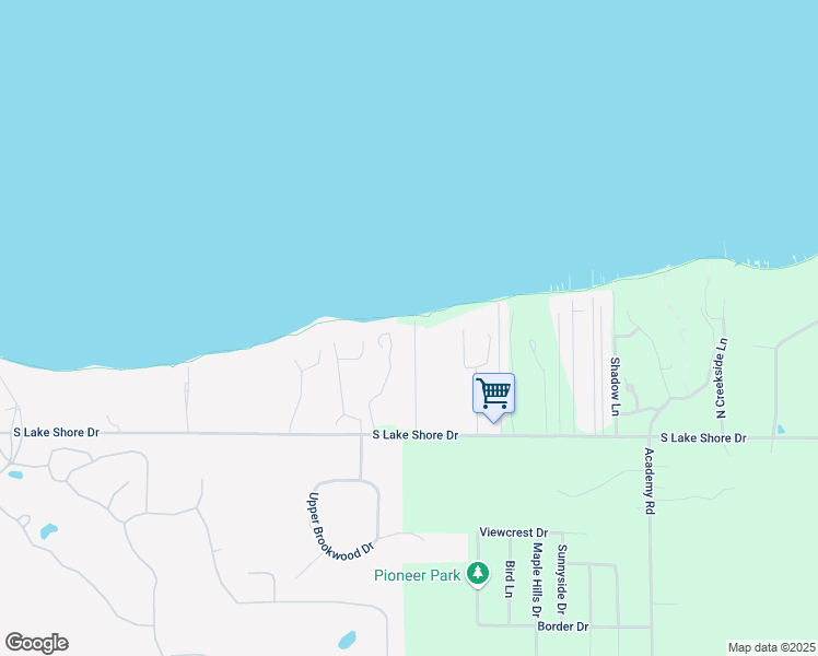 map of restaurants, bars, coffee shops, grocery stores, and more near 1250 South Lake Shore Drive in Fontana-on-Geneva Lake