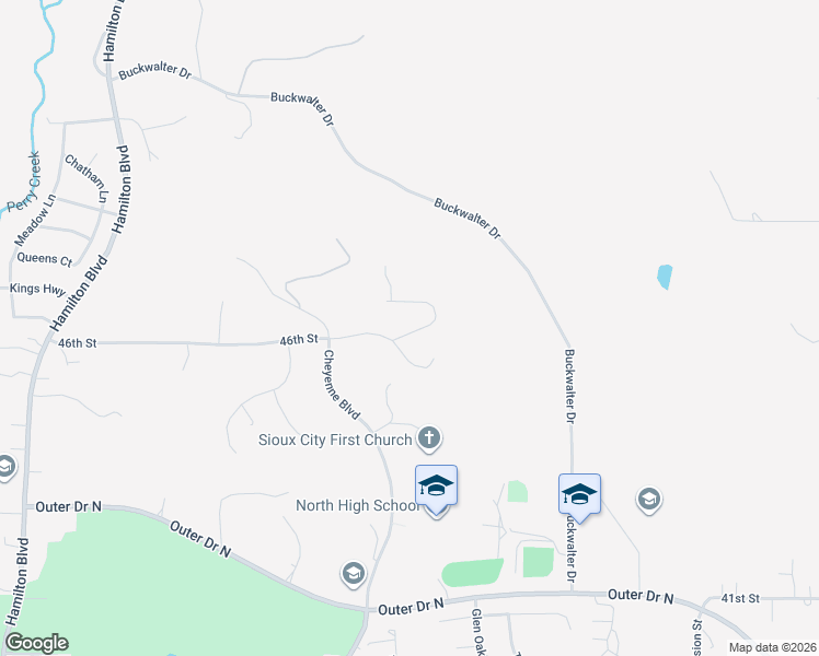 map of restaurants, bars, coffee shops, grocery stores, and more near 1339 Fox Ridge Trail in Sioux City