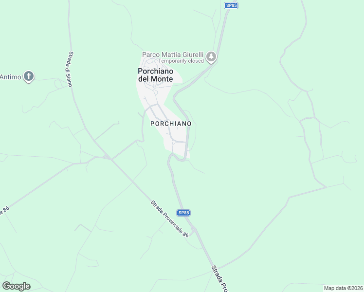 map of restaurants, bars, coffee shops, grocery stores, and more near 68 Via Carlo Alberto in Porchiano del Monte