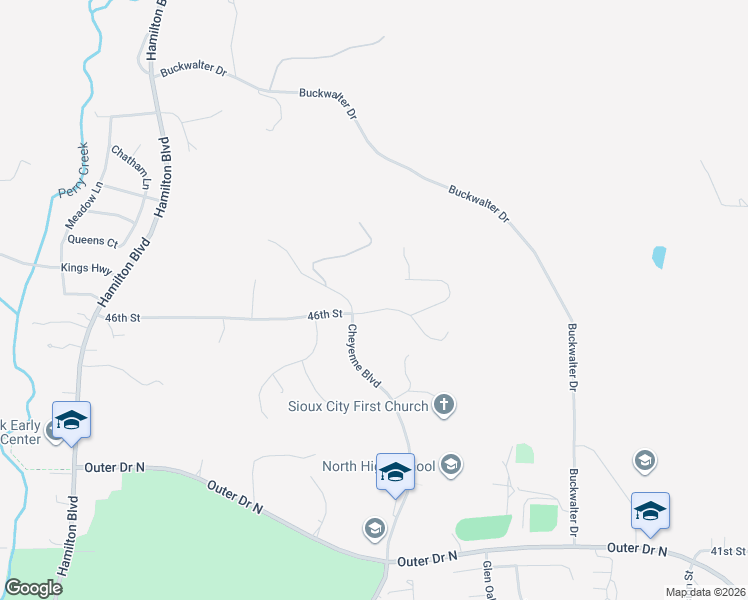 map of restaurants, bars, coffee shops, grocery stores, and more near 1201 46th Street in Sioux City