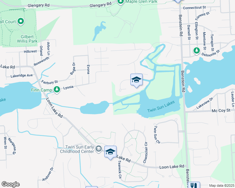 map of restaurants, bars, coffee shops, grocery stores, and more near 2066 Deer Path Trail in Oakland County