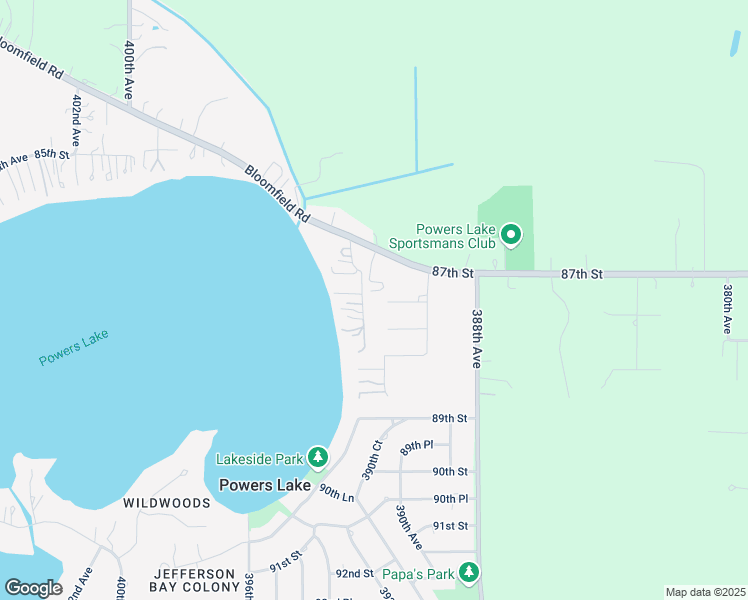 map of restaurants, bars, coffee shops, grocery stores, and more near 8735 392 Avenue in Burlington