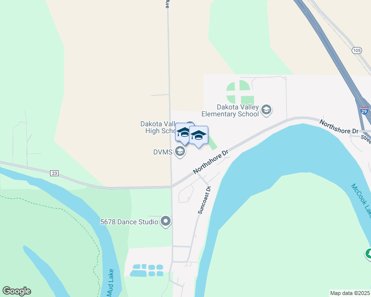 map of restaurants, bars, coffee shops, grocery stores, and more near 1150 Northshore Drive in North Sioux City