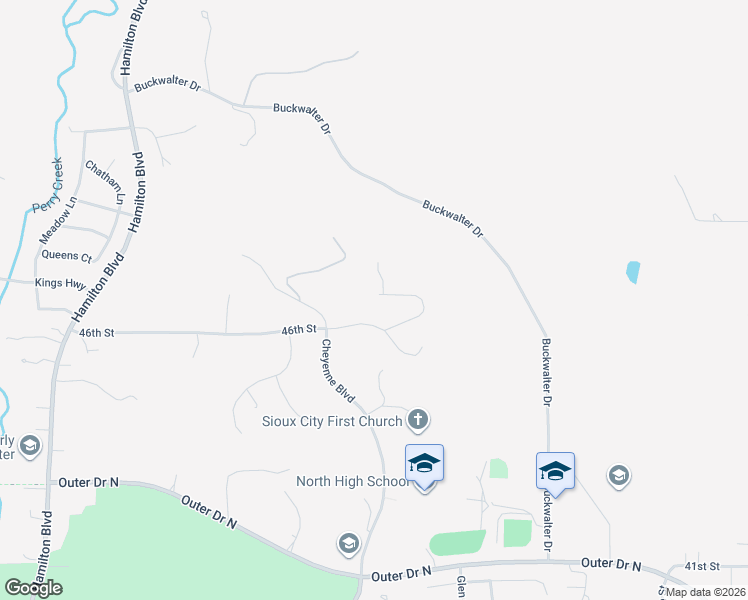 map of restaurants, bars, coffee shops, grocery stores, and more near 1201-1299 46th St in Sioux City