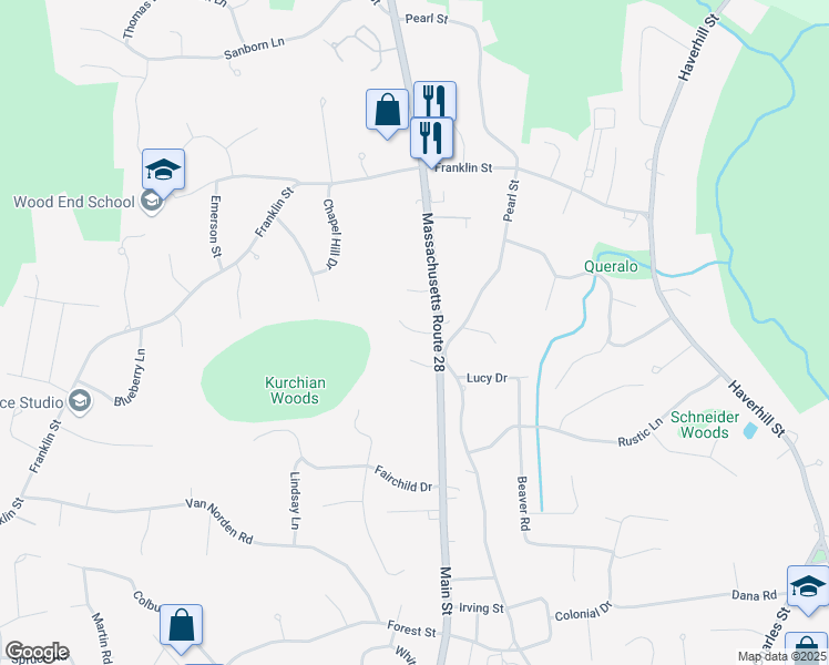 map of restaurants, bars, coffee shops, grocery stores, and more near 21 Rocky Road in Reading