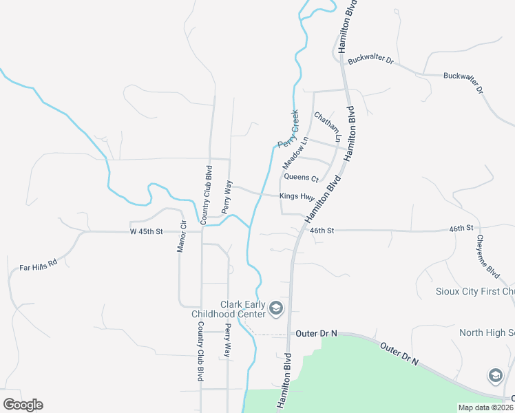 map of restaurants, bars, coffee shops, grocery stores, and more near 224 Kings Highway in Sioux City