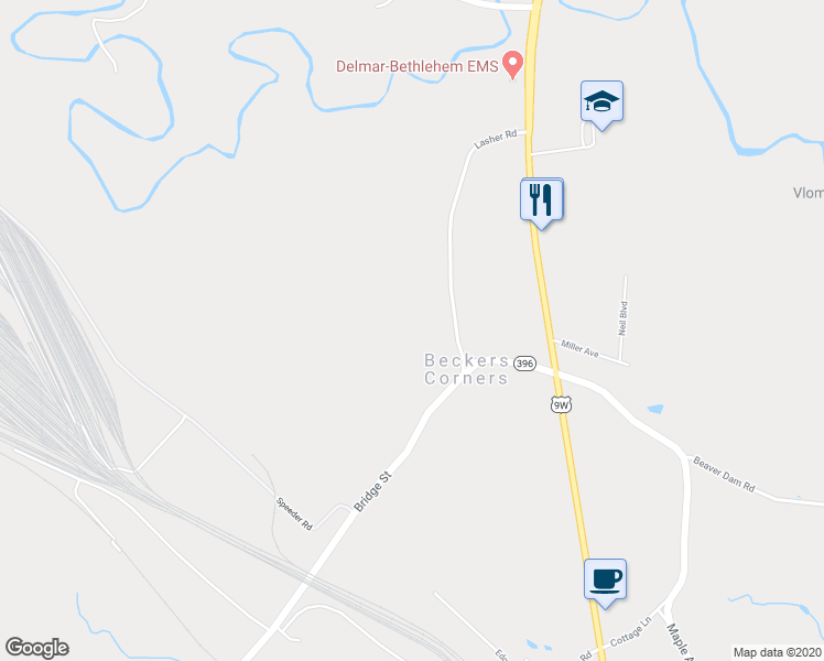 map of restaurants, bars, coffee shops, grocery stores, and more near 101 Lasher Road in Selkirk
