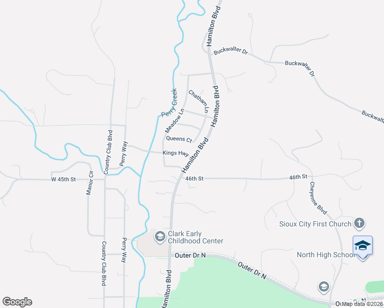 map of restaurants, bars, coffee shops, grocery stores, and more near 4623-4699 Hamilton Boulevard in Sioux City