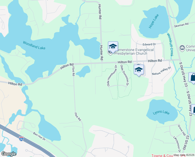 map of restaurants, bars, coffee shops, grocery stores, and more near 3683 Hideaway Court in Brighton