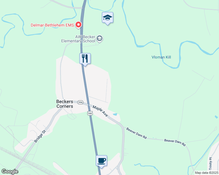 map of restaurants, bars, coffee shops, grocery stores, and more near 29 Neil Boulevard in Selkirk