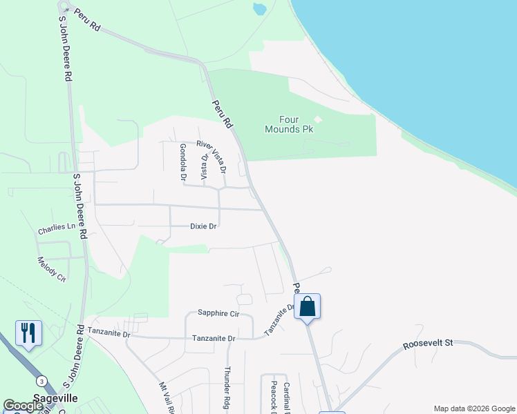 map of restaurants, bars, coffee shops, grocery stores, and more near 17427 Peru Road in Dubuque