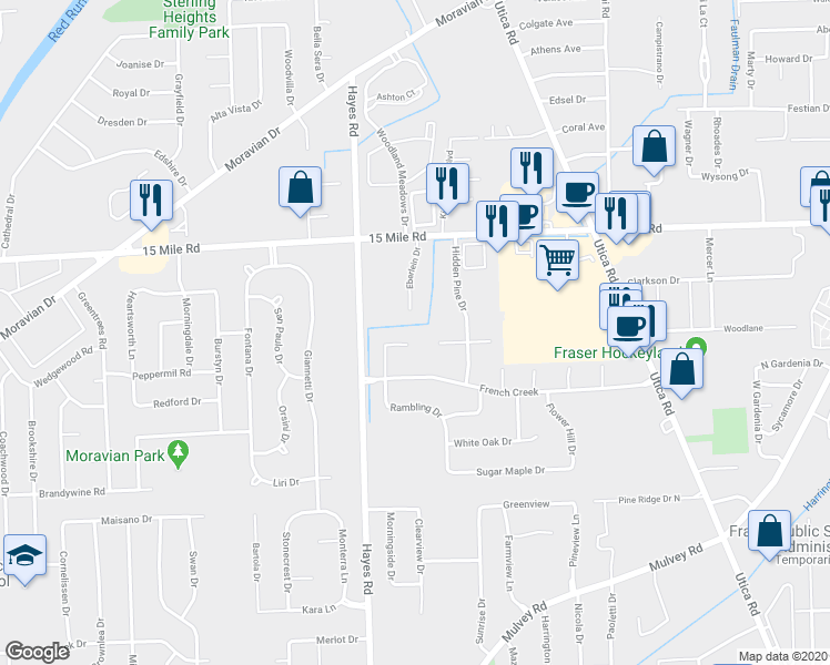 map of restaurants, bars, coffee shops, grocery stores, and more near 34595 Cristini Ct in Fraser