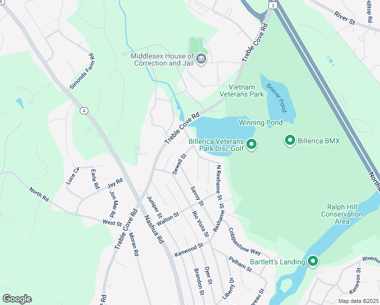 map of restaurants, bars, coffee shops, grocery stores, and more near 4 Sewell Street in Billerica
