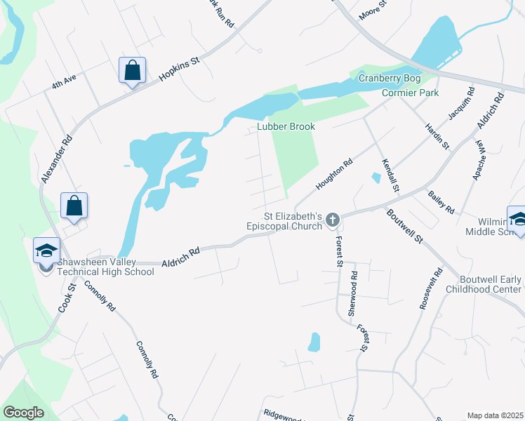 map of restaurants, bars, coffee shops, grocery stores, and more near 8 Buckingham Road in Wilmington