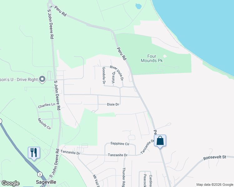 map of restaurants, bars, coffee shops, grocery stores, and more near 10117 Boleyn Road in Dubuque
