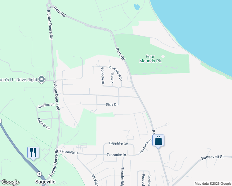 map of restaurants, bars, coffee shops, grocery stores, and more near 10117 Boleyn Road in Dubuque