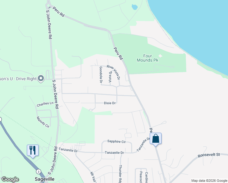 map of restaurants, bars, coffee shops, grocery stores, and more near 10117 Boleyn Road in Dubuque