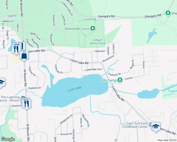 map of restaurants, bars, coffee shops, grocery stores, and more near 2729 Lakeridge Avenue in Wixom