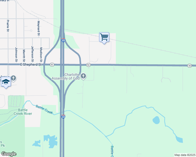 map of restaurants, bars, coffee shops, grocery stores, and more near in Charlotte