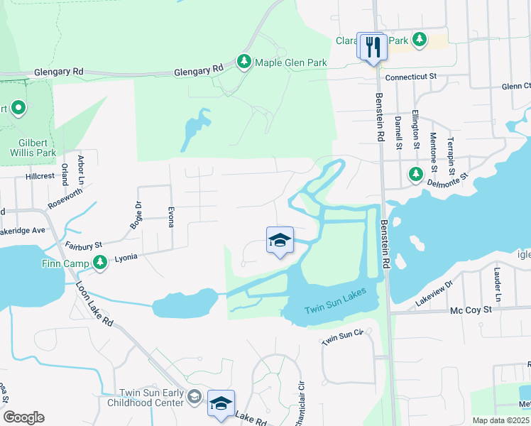 map of restaurants, bars, coffee shops, grocery stores, and more near 1949 Tranquil Court in Commerce Charter Township