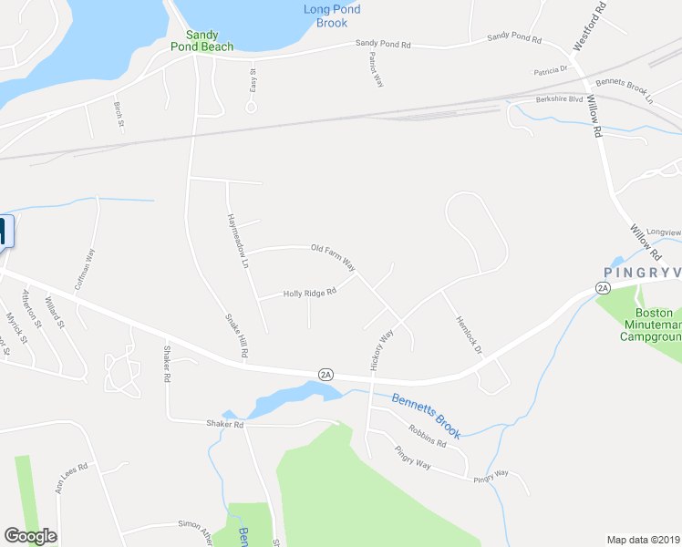 map of restaurants, bars, coffee shops, grocery stores, and more near 145 Old Farm Way in Ayer